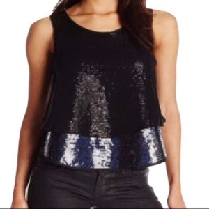 Amanda Uprichard Sapphire blue/navy sequined Top S